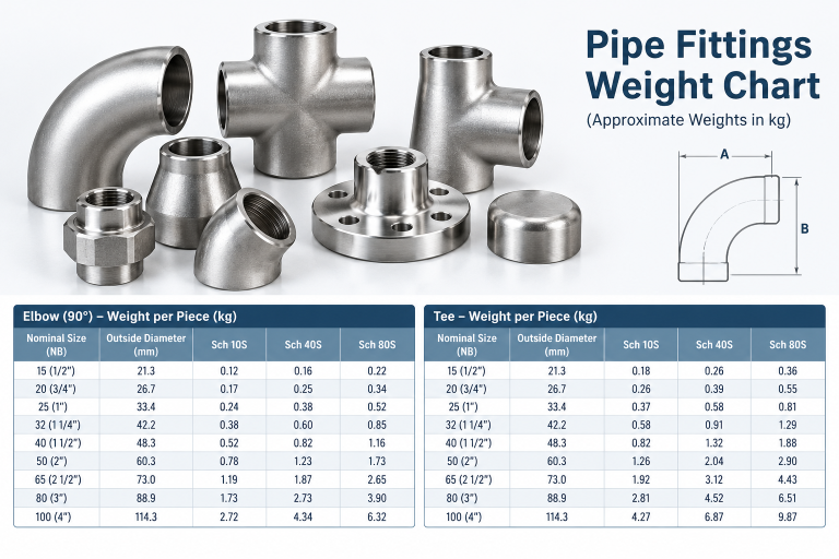 Pipe Fittings Weight Chart